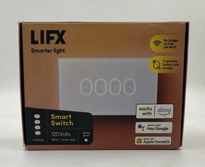 LIFX SMART SWITCH 120V - 60HZ - 1 POLO, RELÈ - 4 BANDE - BIANCO LUCIDO (31D) - Foto 1 di 17