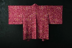 Vintage Japanischer Kimono Seide Antik HAORI Jacke Morgenmantel Kleid gefärbt/KIN27/440 - Bild 1 von 10