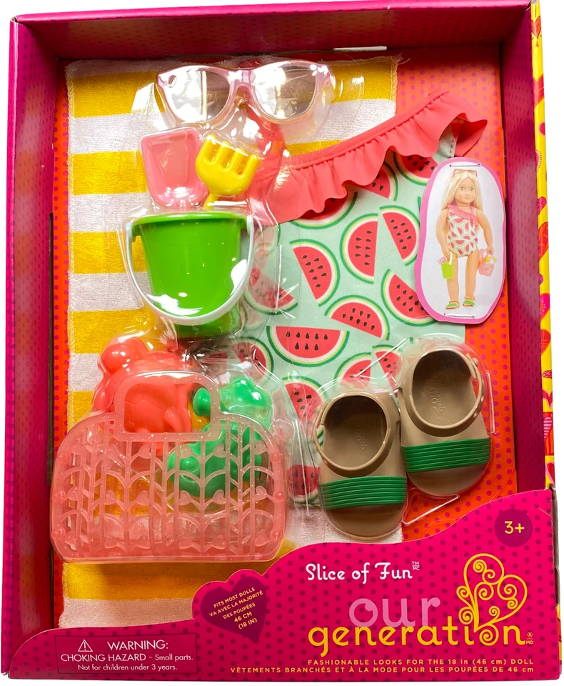 Sandalias de traje de baño Our Generation Slice of Fun accesorios para muñecas Foto 1 de 1