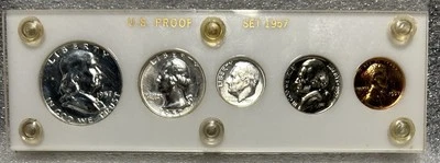 1957 5 Silver Coin Proof Set - in Plastic Proof Set Holder BOX-CS3 - Image 1 of 2