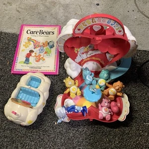 Vintage 1983 Kenner Care Bears Lot Care-A-Lot Case, Cloud Car, 7 Figures, Book - Picture 1 of 9