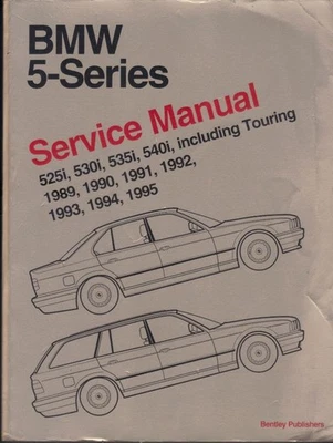 BMW 5 SERIES,E34,525i,530i,535i,540i BENTLEY WORKSHOP MANUAL 1989-1995 - Image 1 of 2