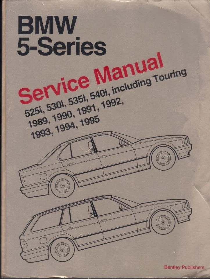 BMW 5 SERIES,E34,525i,530i,535i,540i BENTLEY WORKSHOP MANUAL 1989-1995 - Image 1 of 2