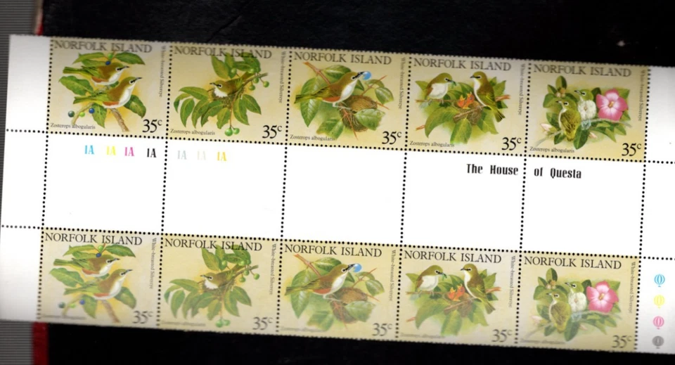 Isla Norfolk sc#287 (1981) x2 en una tira de canal MNH Foto 1 de 1