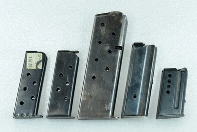 5x Lorcin L25 .25 ACP 1911 9mm Reina RAF 1964 Romania M1969 .22LR 7 RD Magazines - Image 1 of 4