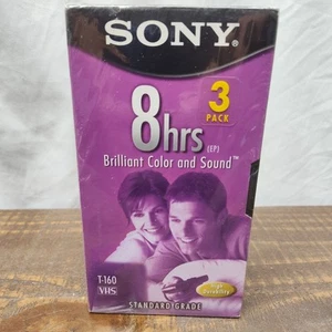 Cintas VHS en blanco de grado estándar Sony paquete de 8 horas nuevo paquete sellado T-160VL/WA - Imagen 1 de 5