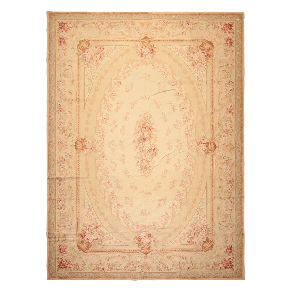 Alfombra medallón clásica de lana tejida a mano Asmara 8'10''x11'10'' punta de aguja francesa Foto 1 de 4