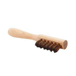 Nikwax Suede Brush Soft Brass Wire Bristles Wooden Handle  - Picture 1 of 3