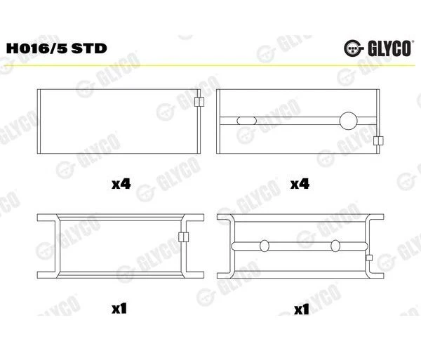 Cojinete del cigüeñal GLYCO H016/5STD para Volvo 740 740 Combi Foto 1 de 1