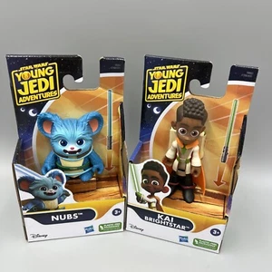 Lot of 2! Star Wars Young Jedi Adventures Nubs, Kai Brightstar Lightsaber Figure - Picture 1 of 8