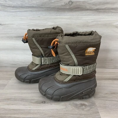 Sorel NC1798-231 Flurry Snow Boots Brown / Orange Youth Size 9 - Image 1 of 4