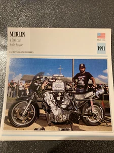CARTE FICHE MOTO collection ATLAS MERLIN 4 500 CM3 ROLLS ROYCE - Imagen 1 de 1