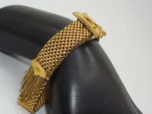 ANTIGUA PAT VICTORIANA. DTD. PULSERA DESLIZABLE MALLA "NOV. 7.71" ¡CON FLECOS! - Imagen 1 de 9
