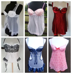 Victoria Secret Sexy Little Things Teddy Chemise Corsé 34-36B, Swarovski Novia - Imagen 1 de 22