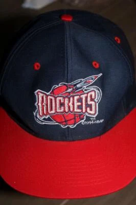 VINTAGE 90s HOUSTON ROCKETS ADULT SNAPBACK HAT LOGO 7 NBA CAP 1994 GREEN BILL - Image 1 of 4