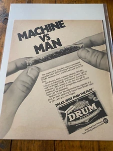 Vintage 1986 Drum Pouch Tobacco Machine vs. Man ad - Picture 1 of 1