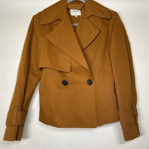 Vince Größe XS extra klein Sienna kurz geschnittenes Leinen Baumwolle Jacke Mantel Boho *kein Gürtel* - Bild 1 von 7