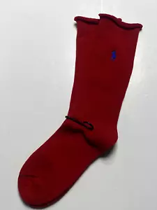 Polo Ralph Lauren Herren Rolltop Crew Socken Baumwollmischung rot mit blauem Logo, 1 Paar - Bild 1 von 4