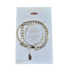 NWT - Unwritten Silver Plated Double Strand Bracelet - 7.5" length - Picture 1 of 2