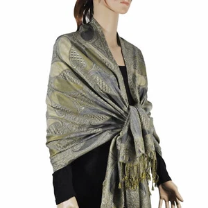 Paisley Pashmina Scarf Shawl Wrap 18 Colors Cozy Fall Winter Accessory Gift Idea - Picture 1 of 22