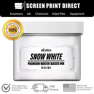 Ecotex® schneeweiße wasserbasierte gebrauchsfertige Tinte für Siebdruck Gallone 132oz - Bild 1 von 4
