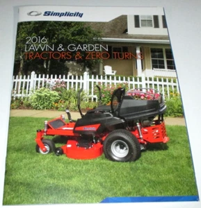 *Simplicity 2016 Lawn Garden Tractors & Zero Turns Sales Catalog Manual Brochure - Picture 1 of 7