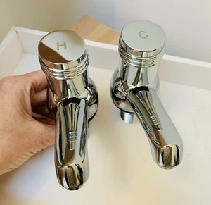 GoodHome Annagh Bathroom Pillar Hot and Cold CloakroomTaps - Picture 1 of 10