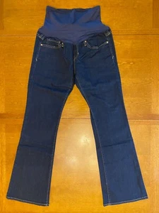 Gap Maternity Full Belly Band Sexy Boot Cut Dark Wash Jeans Size 28 6R - Picture 1 of 6