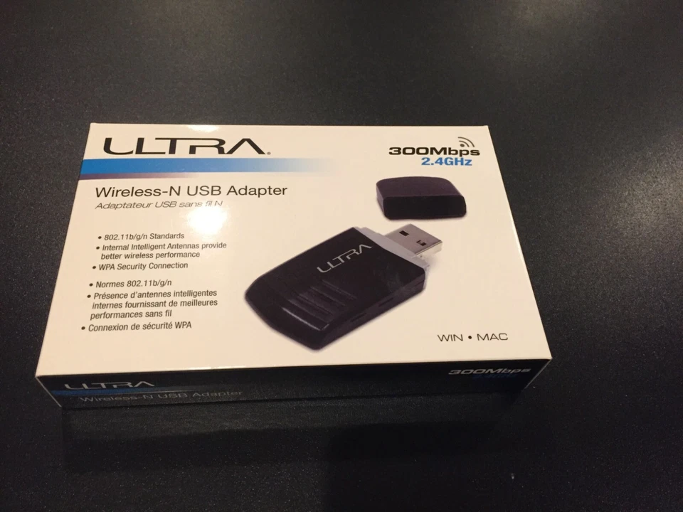 New Ultra Wireless N USB Adapter 300 Mbps 2.4 GHz Windows Mac - Image 1 of 1