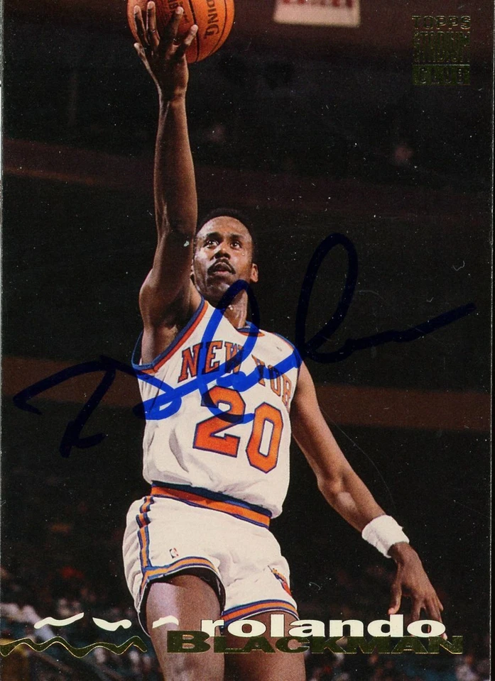 1993-94 Topps Stadium Club ROLANDO BLACKMAN Signed Card autograph AUTO KNICKS - Image 1 of 1