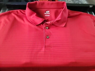 Top Flite Para Hombres 3XLT Rojo Patrón Manga Corta Polo Golf Camisa Foto 1 de 2