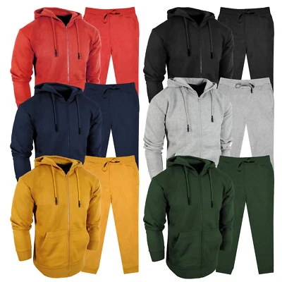 Thick Hoodie Jacket Jogger Sweatpants Track Suit Set Mens Fleece Zip Up Slim Fit - Image 1 of 4