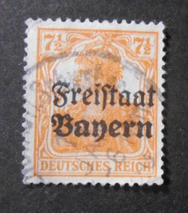 DEUTSCHLAND ,Alter Staat 1919 BAYERN "Fr. aus Deutschland OVP Freistaat 7,5 Pf. GEBRAUCHT - Bild 1 von 1