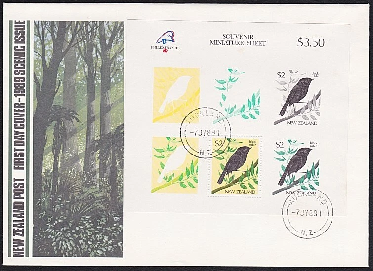 NEW ZEALAND 1989 PhilexFrance mini sheet on FDC - ACS cat NZ$75............B2126 - Image 1 of 1