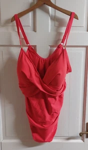 George Pinky  Red Swimming Costume Swim Suit Swimwear Padded Bust Size Uk 24 - Picture 1 of 5