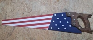 Disston Patriotic 4. Juli Handsäge 26" Klinge amerikanische Flagge bemalt unbenutzt - Bild 1 von 4