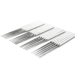 20 pz punte di rettifica diamantata testa affusolata 1,5 mm sbavature rotanti cono affilato esteso - Foto 1 di 8