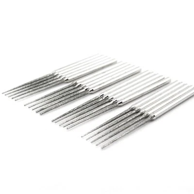 20Pcs Diamond Grinding Bits Tapered Head 1.5 mm Extended Sharp Cone Rotary Burrs - Image 1 of 4