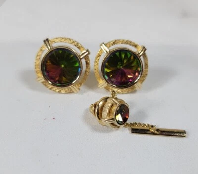 GEMELOS ENVOLVENTES DE MALLA DORADA SWANK Sandía PRISTÁMTICA ESTRÁS DE COLECCIÓN Foto 1 de 4