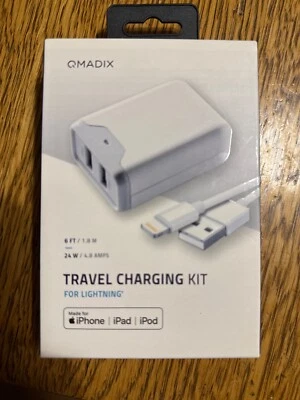 Kit de carga de viaje Qmadix para cable de 6 pies Apple iPhone Foto 1 de 2