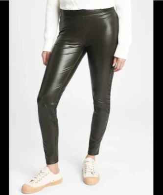 89.50 美元 GAP XXL 紧身裤人造皮革黑色拉绒衬里弹力女式 — 第 1/4 张图片
