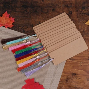 30 Pcs Paper Tassels Blank Bookmark DIY Marks Bookmarks with - Picture 1 of 12