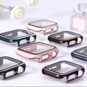 Glass+Cover For Apple Watch Case 45mm 41mm Screen Protector iWatch series 7 Case - Picture 1 of 26