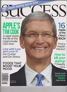 SUCCESS MAGAZINE NOVEMBER 2014, APPLE'S CEO TIM COOK + FREE CD. - Picture 1 of 1