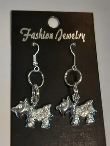 Terrier Hund Diamant Ohrringe - Bild 1 von 2