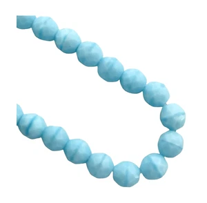 25 Preciosa Czech Fire Polished Light Blue Satin Stripe 10mm Faceted Round Beads - Picture 1 of 3