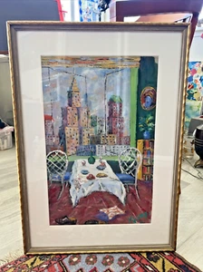 Signed Original Framed Oil on Paper Unusual Interior Painting Fine Art Quality - Picture 1 of 21