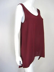 Blusa Top Sin Mangas Cuello Redondo Pisadas Pintadas Talla XS Roja Alta Baja - Imagen 1 de 15