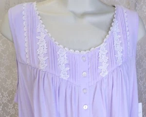 EILEEN WEST Medium M Short Cotton/Modal Knit Nightgown Sleeveless Gown Lilac NWT - Picture 1 of 8