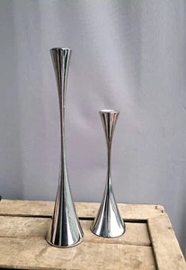 Robert Welch Candle Sticks Stainless Steel Modernist Futuristic Atomic 14" - Picture 1 of 9